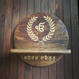 Walnut And Golden Ek Omkar Serene Space Decor (D -12in) - Image 2