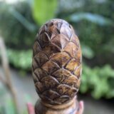 Walnut Pine Cone Tabletop Accent