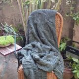 Dark Green Knitted Throw - Image 2