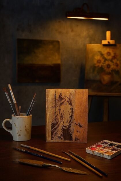 Engraving horse box