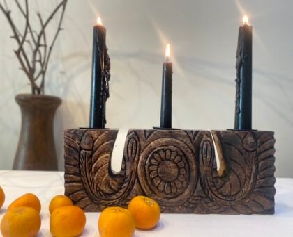 Gilded 3 candle stand