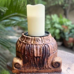 Baroque column candle holder