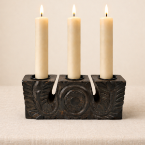 Gilded 3 candle stand